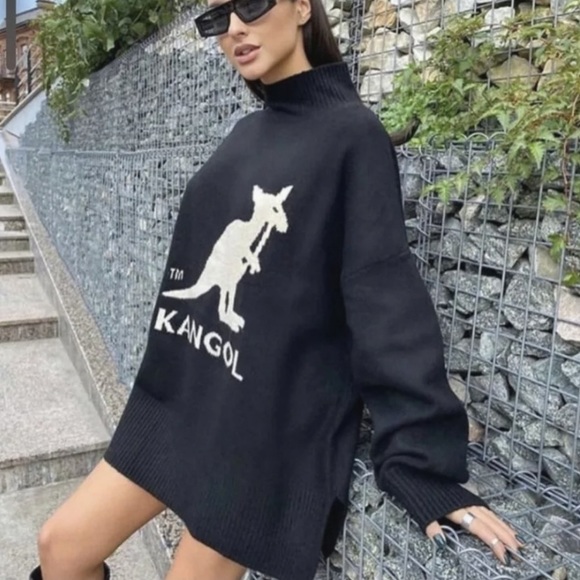 NWOT KANGOL × H&M Oversized Sweater BLOGGERS FAV. - Picture 6 of 12